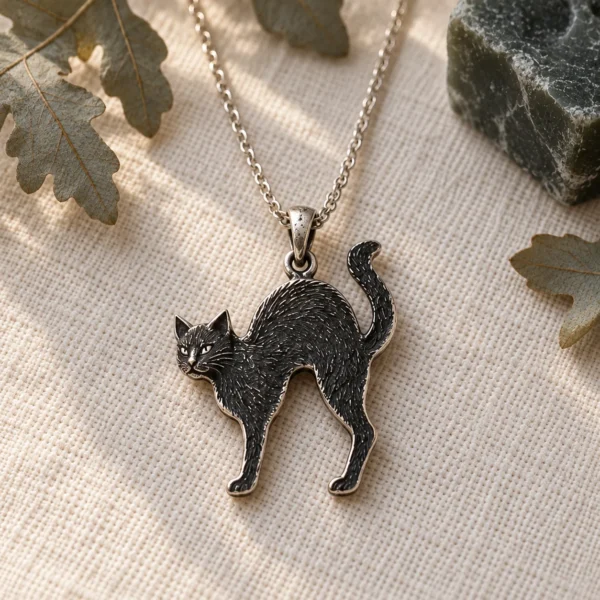 Halloween Tılsımları — Kara Kedi Kolye Ucu